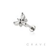 SNOWFLAKE STARLIGHT TOP THREADLESS (PUSH IN) 316L SURGICAL STEEL LABRET SET